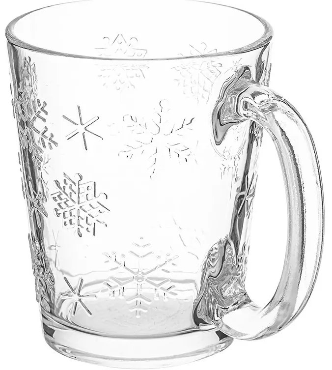 Altom Zestaw 6 szklanych kubków Snowflakes 300 ml