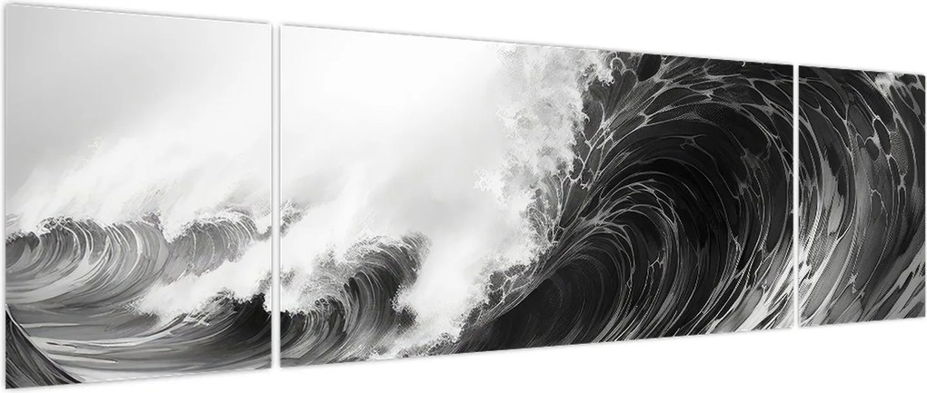 Obraz - Malowanie fal (170x50 cm)