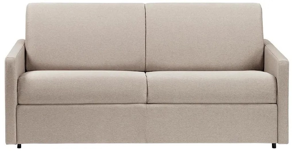 Kanapa 3-osobowa rozkładana typu expres z tkaniny CALIFE - Beżowy - Miejsce do spania 140 cm - Materac 18 cm