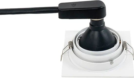 Kwadratowy reflektor wnękowy biały regulowany - Chuck 70