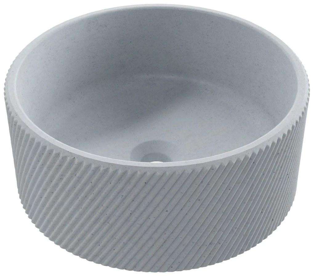 Umywalka betonowa nablatowa okrągła bez otworu na baterię 37 cm VIJA | różne kolory : Kolor - Jasny szary
