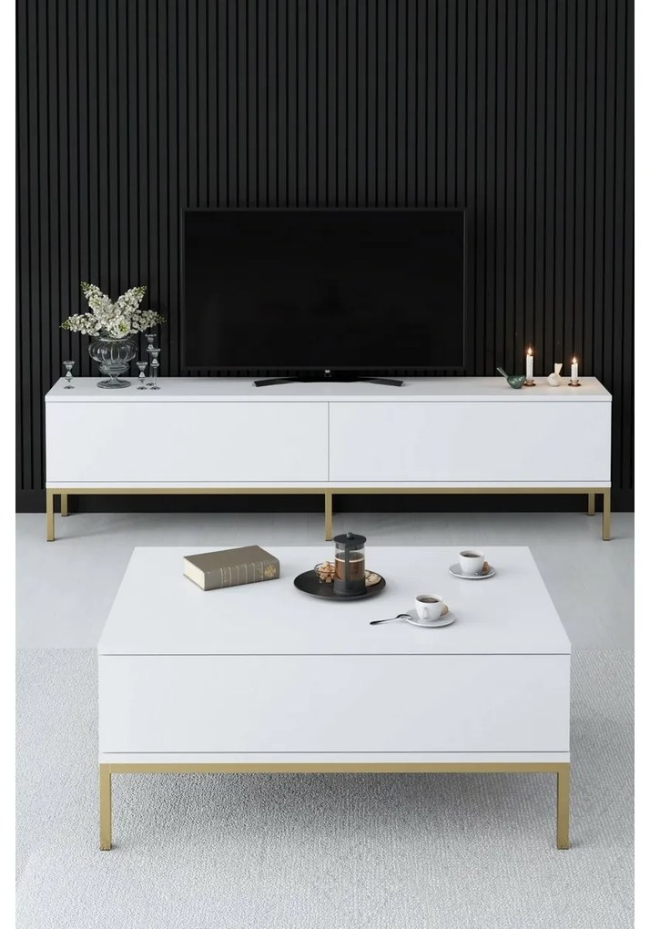 Stolik konferencyjny Lord White and Gold