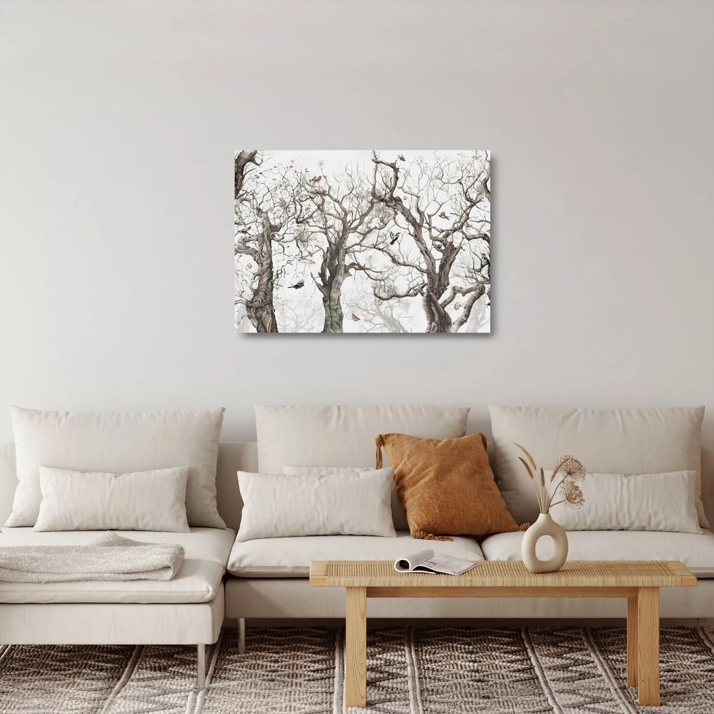 Obraz na szkle - Wzór lasu, rysunek (70x50 cm)