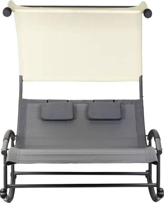 Leżanka ogrodowa dwuosobowa - bujak Sunset 301 z daszkiem