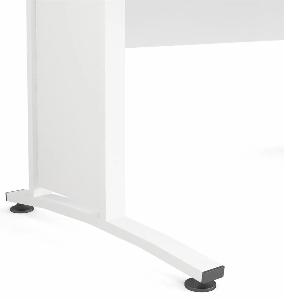 Białe biurko PRIMA OFFICE bez szuflady 80400