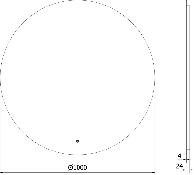 Mexen Erg lustro łazienkowe podświetlane, okragłe 100 cm, LED 6000K, antypara - 9823-100-100-611-00
