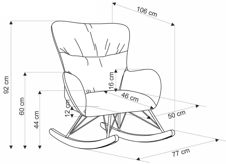 Zielony tapicerowany fotel bujany Fibero 4X