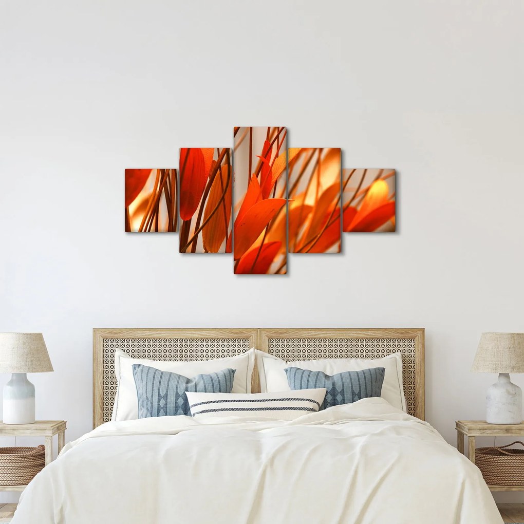 Obraz płatków kwiatów (125x70 cm)