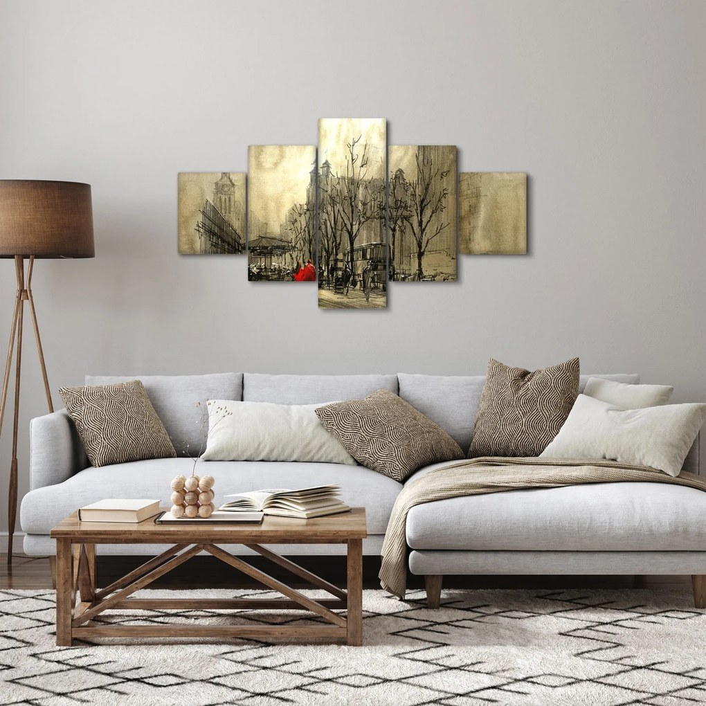 Obraz - Szkic miasta (125x70 cm)