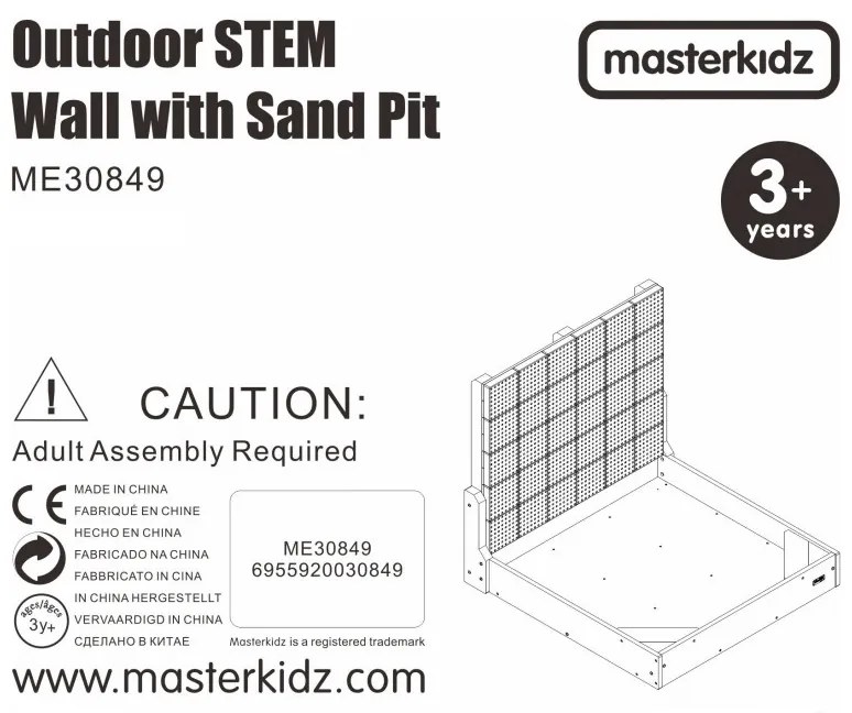 Masterkidz zestaw xxl stem wall 2w1 tablica kreatywna z piaskownicą