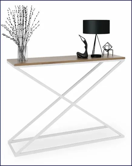 Wysoka konsola biały + dąb lancelot S9-W87