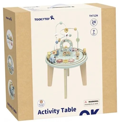 Tooky toy drewniany stół aktywności montessori pętla motoryczna