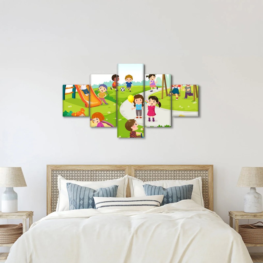 Obraz dziecięcych zabaw w piaskownicy (125x70 cm)