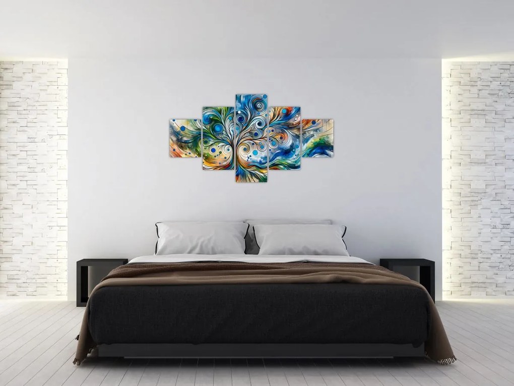 Obraz – Kolorowe energetyczne drzewo (125x70 cm)