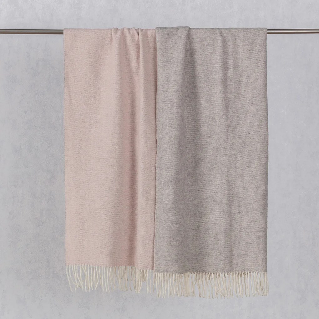 Pled Merinos 140x200cm melange grey pink