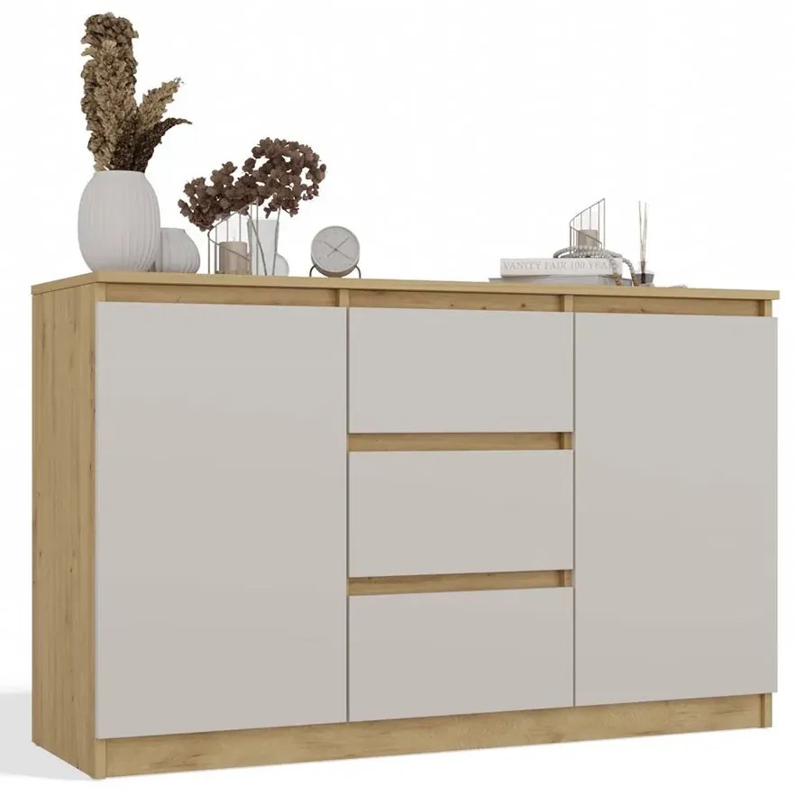 Stylowa komoda z szufladami dąb artisan + kaszmir Z9-S19