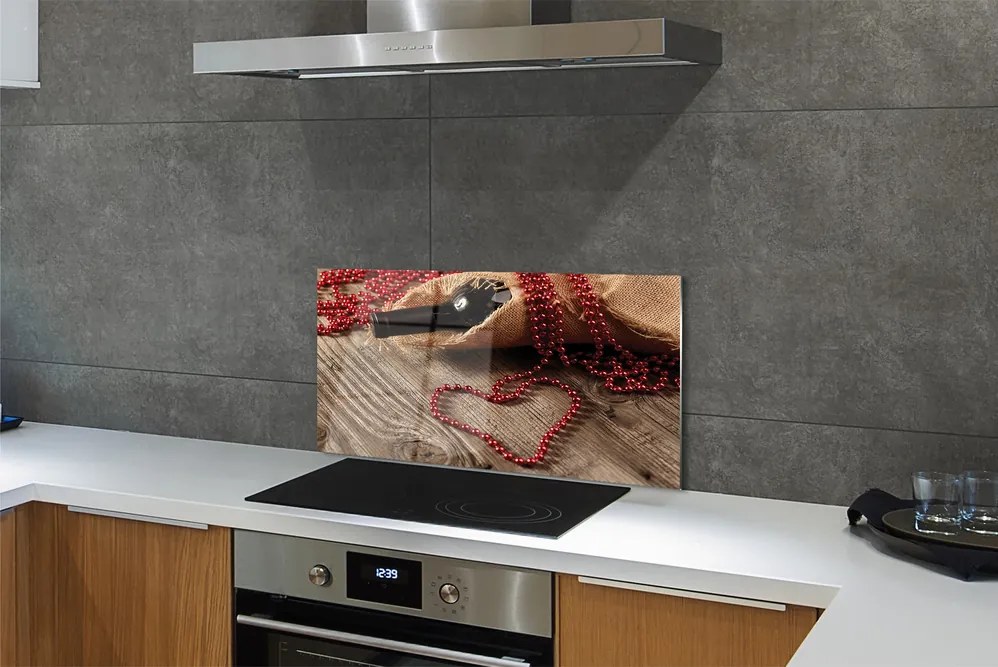 Szklany Panel Miłosny Akcent z Winem