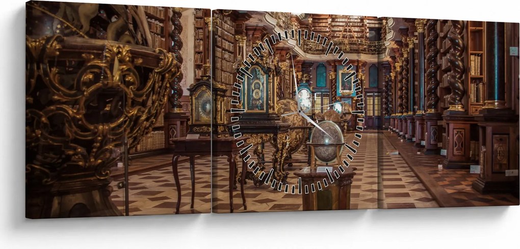 Obraz - Praga Clementinum (z zegarem) (90x30 cm)