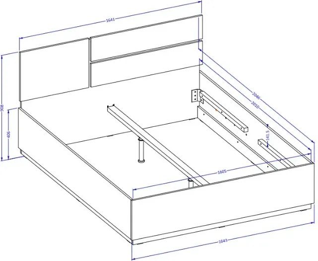 Łóżko CROSS 160x200 congo/czarne HELVETIA