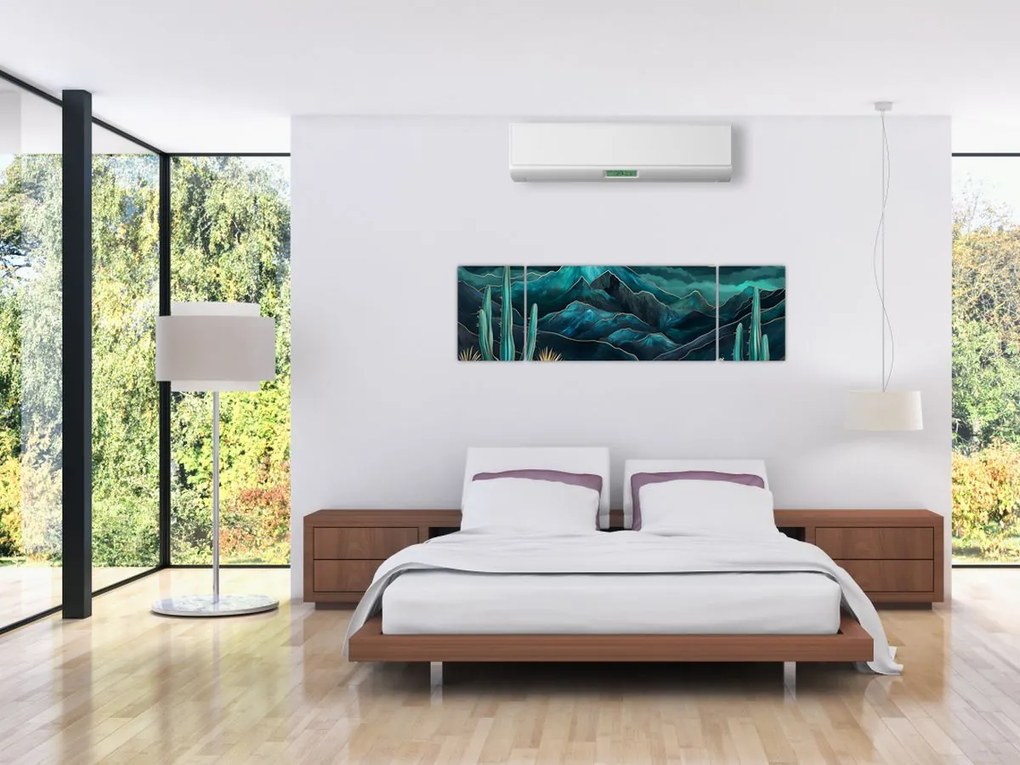 Obraz - Turkusowa noc (170x50 cm)