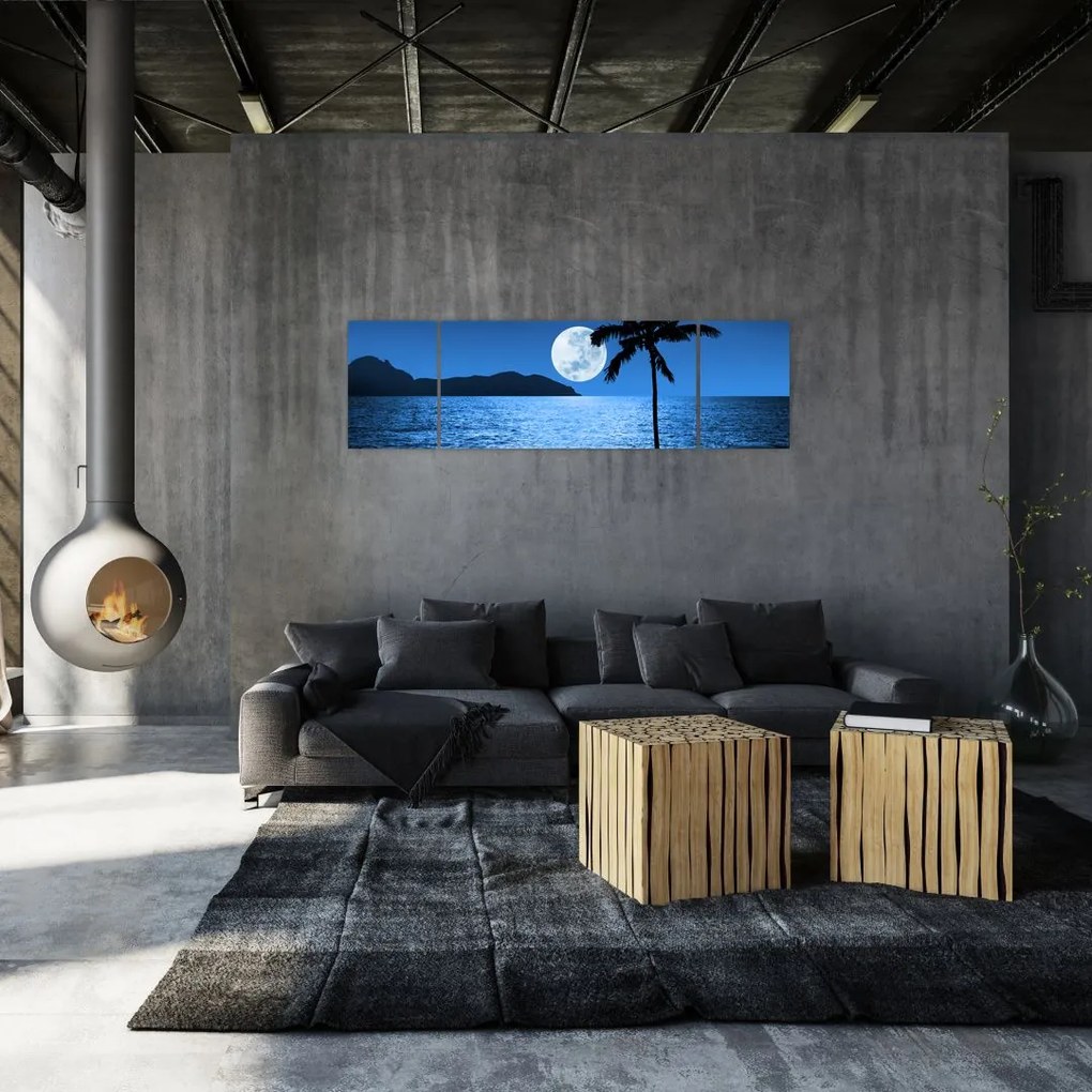 Obraz - Księżyc nad poziomem morza (170x50 cm)