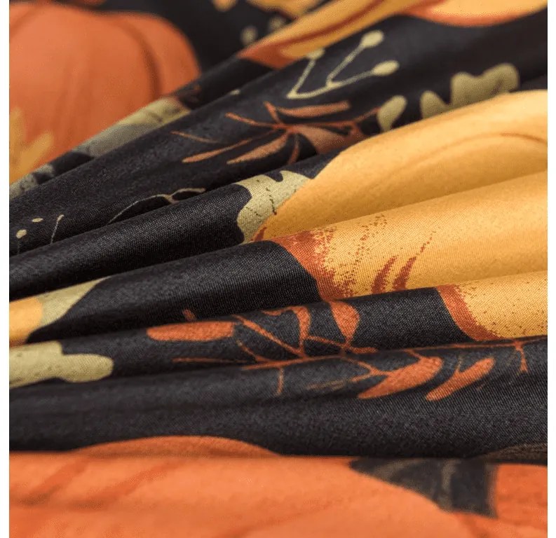 PrzytulneMieszkanie.pl PrzytulneMieszkanie.pl Pościel z mikrofibry ORANGE PUMPKINS kolorowy Rozmiar pościeli: 2 szt 70 x 90 cm | 200 x 220 cm
