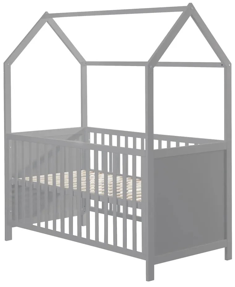 Szare łóżeczko 70x140 cm – Roba