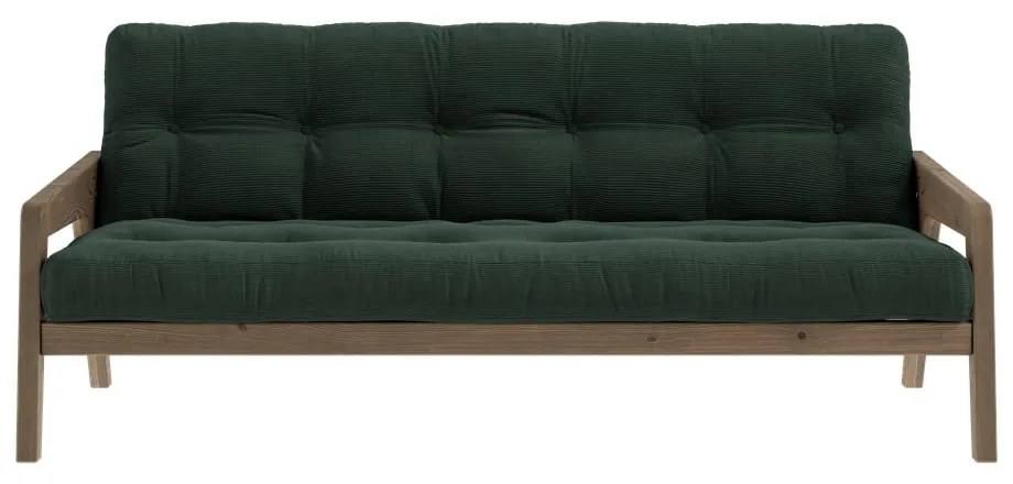 Zielona sztruksowa rozkładana sofa 204 cm Grab – Karup Design