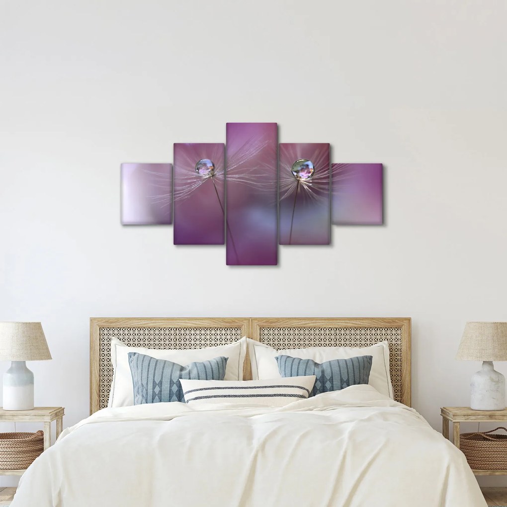 Obraz kropelek na puchu (125x70 cm)