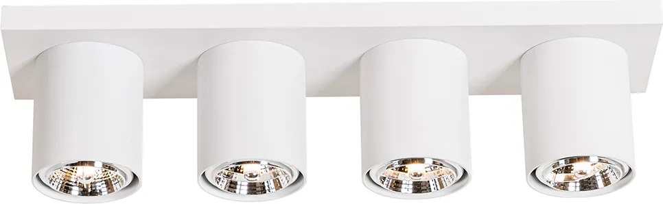 Nowoczesny plafon z reflektorami biały 4-światła - Tubo