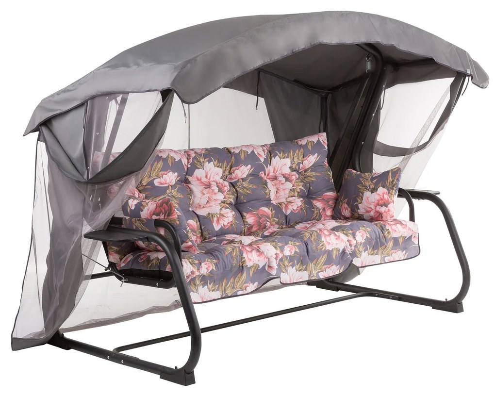 Huśtawka ogrodowa z moskitierą Ravenna Black Edition A098-01PB PATIO