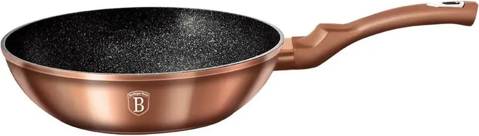 Złota patelnia typu wok z powłoką granitową 28cm F2-H75