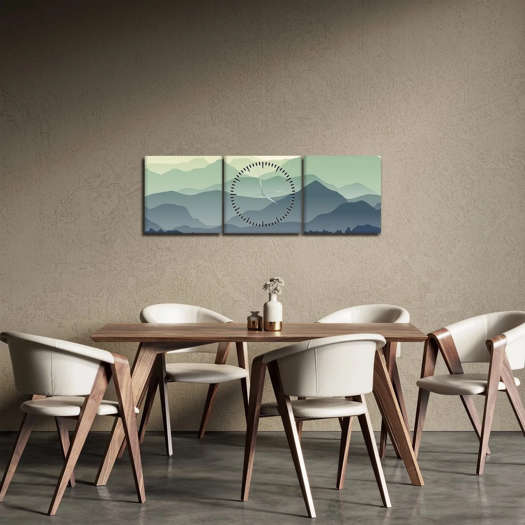 Obraz - Forest Mountain (z zegarem) (90x30 cm)