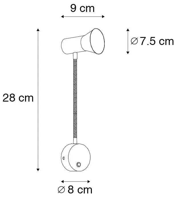 Lampa ścienna brązowa z elastycznym ramieniem - Karin Flex