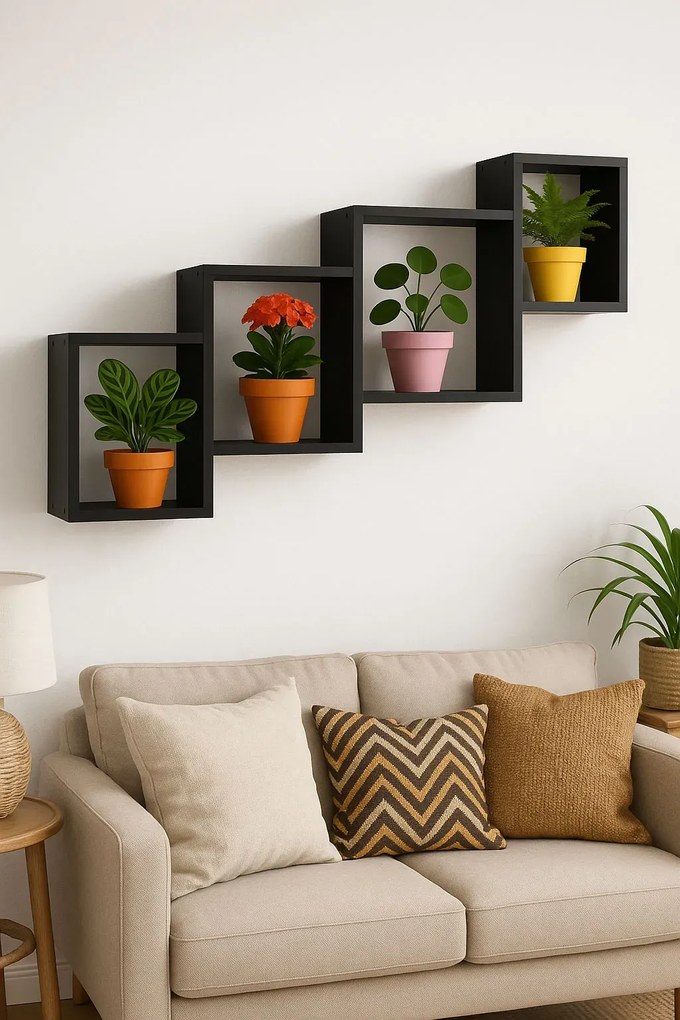 Czarna wisząca półka na kwiaty Z3-F38