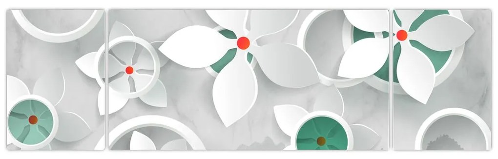 Obraz kwiatowej abstrakcji (170x50 cm)