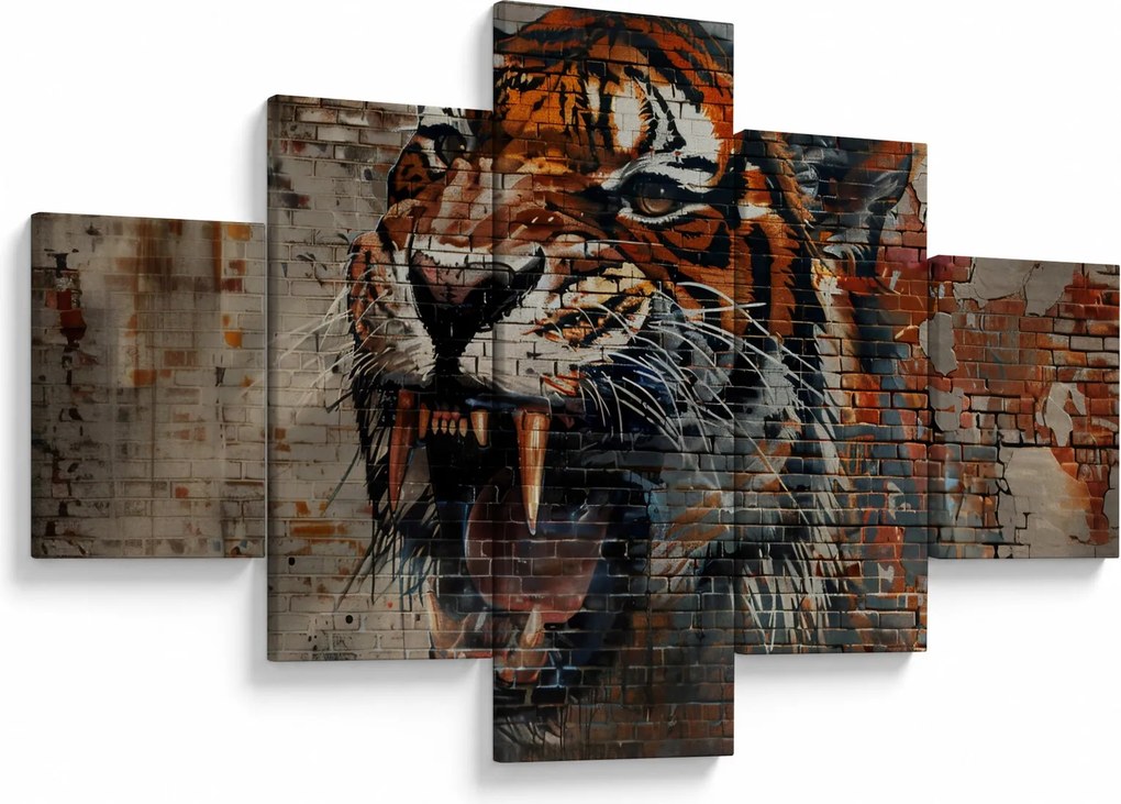 Obraz - Tygrys z cegieł (125x70 cm)