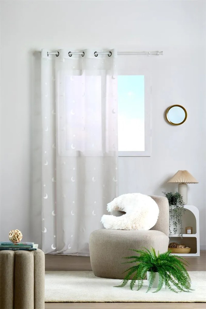 Firana z motywem księżyca 140 x 260 cm