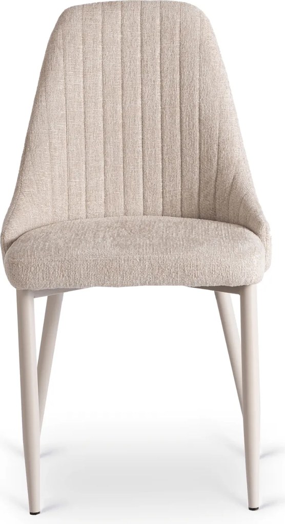 Zestaw Stół Rozkładany LUIGI 160-240 cm Szary Marmur/Kaszmir i 4 Krzesła TORINO Kremowe Nowoczesne