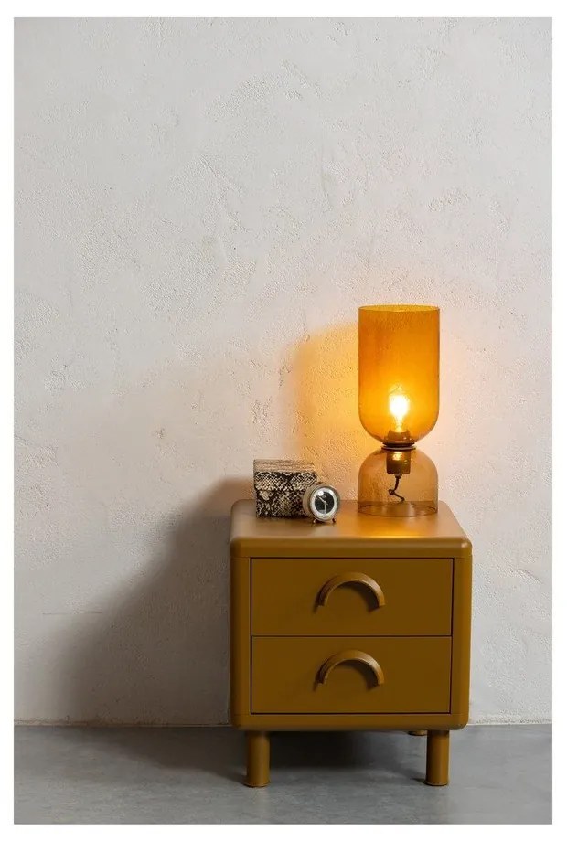 Metalowa szafka nocna w kolorze ochry Rune – WOOOD