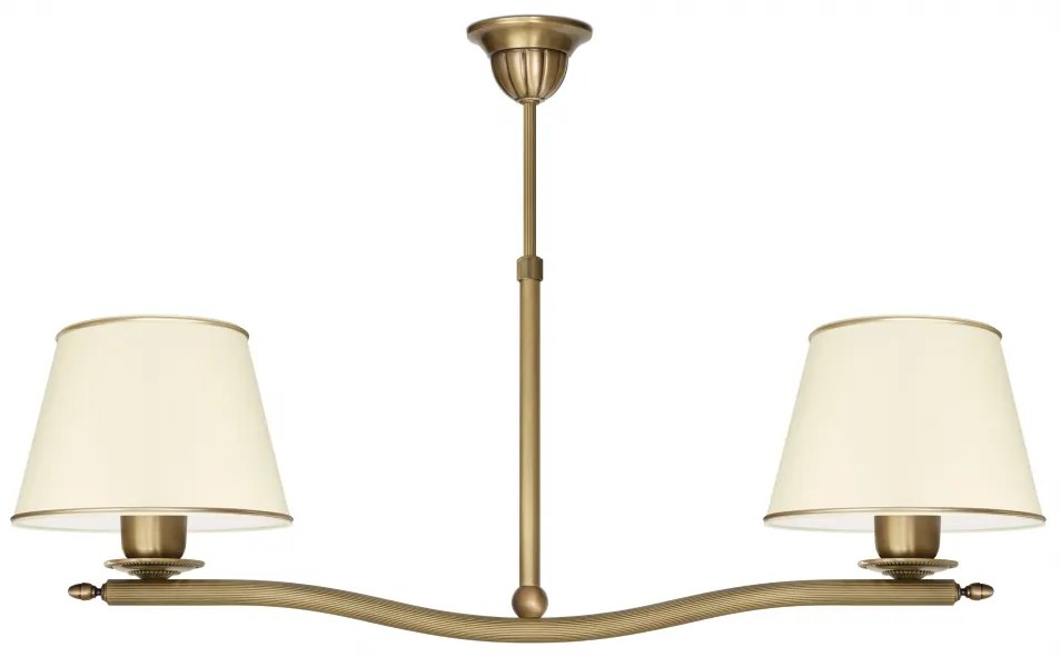 Mosiężny żyrandol z abażurami L-S2LA