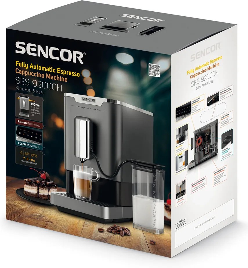 Sencor SCE 9200CH ekspres ciśnieniowy, srebrny