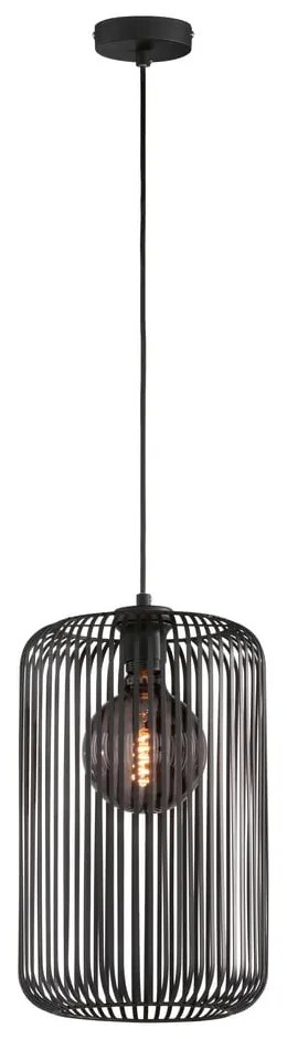 Czarna lampa wisząca z metalowym kloszem ø 25 cm Cage – Fischer &amp; Honsel