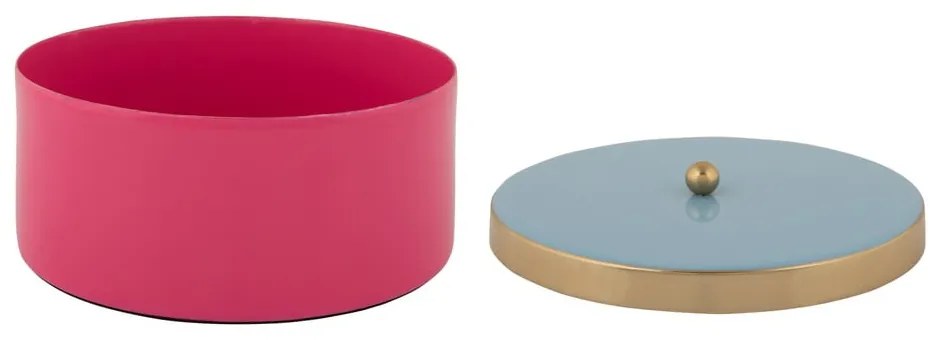 Różowy metalowy pojemnik dekoracyjny ø 16x6 cm Double Funky – PT LIVING
