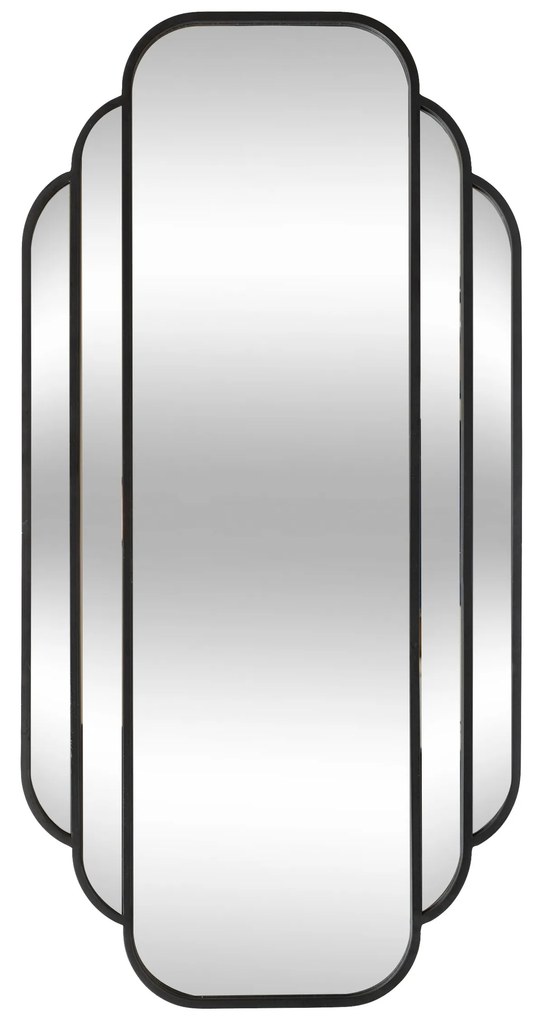 Lustro wiszące duże art deco BENEDITA, metalowa rama, 50,5 x 100,3 cm