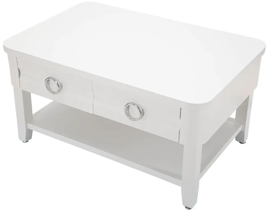 Biały stolik z litego drewna jodłowego 60x90 cm Shine – Mauro Ferretti