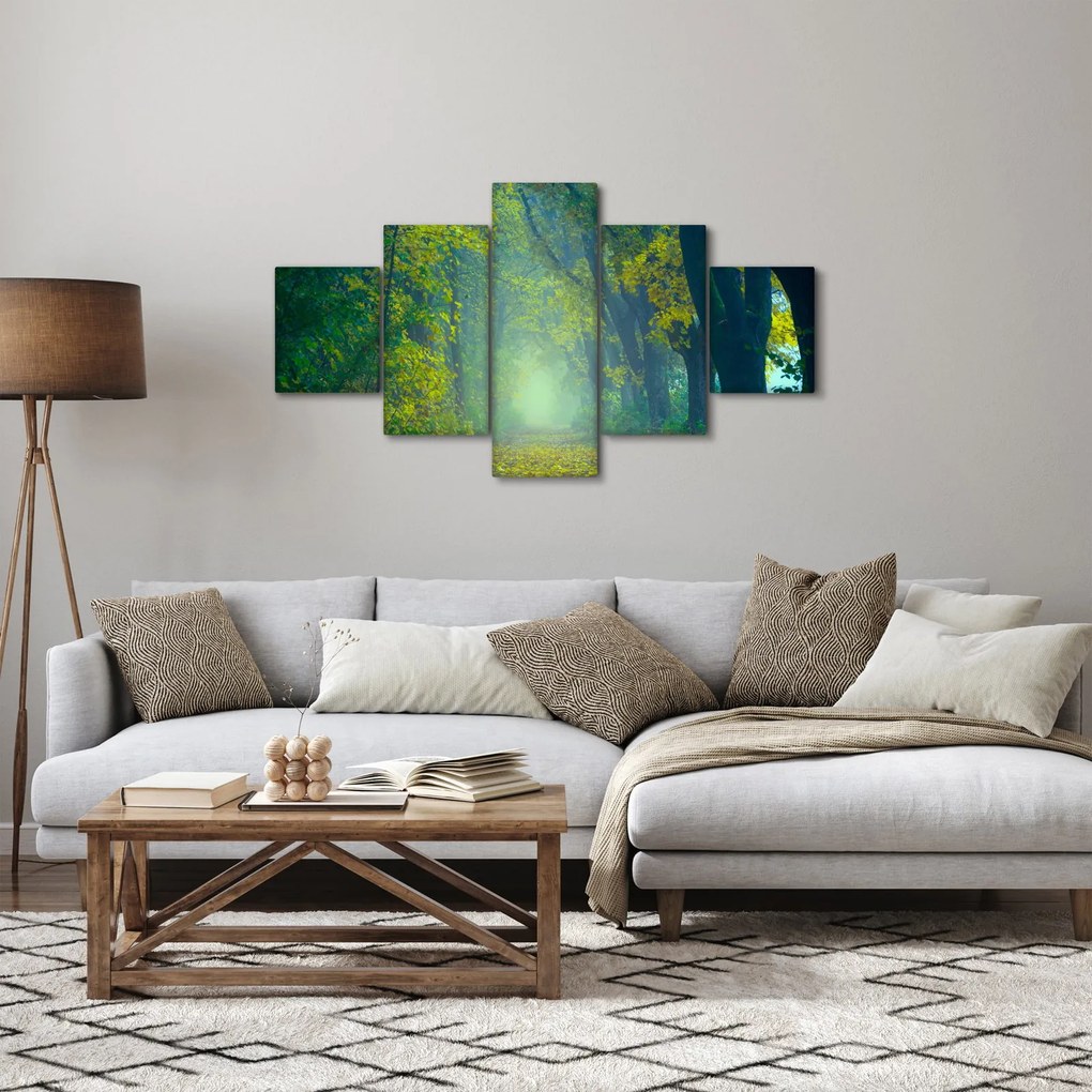 Obraz drogi wysadzanej drzewami (125x70 cm)