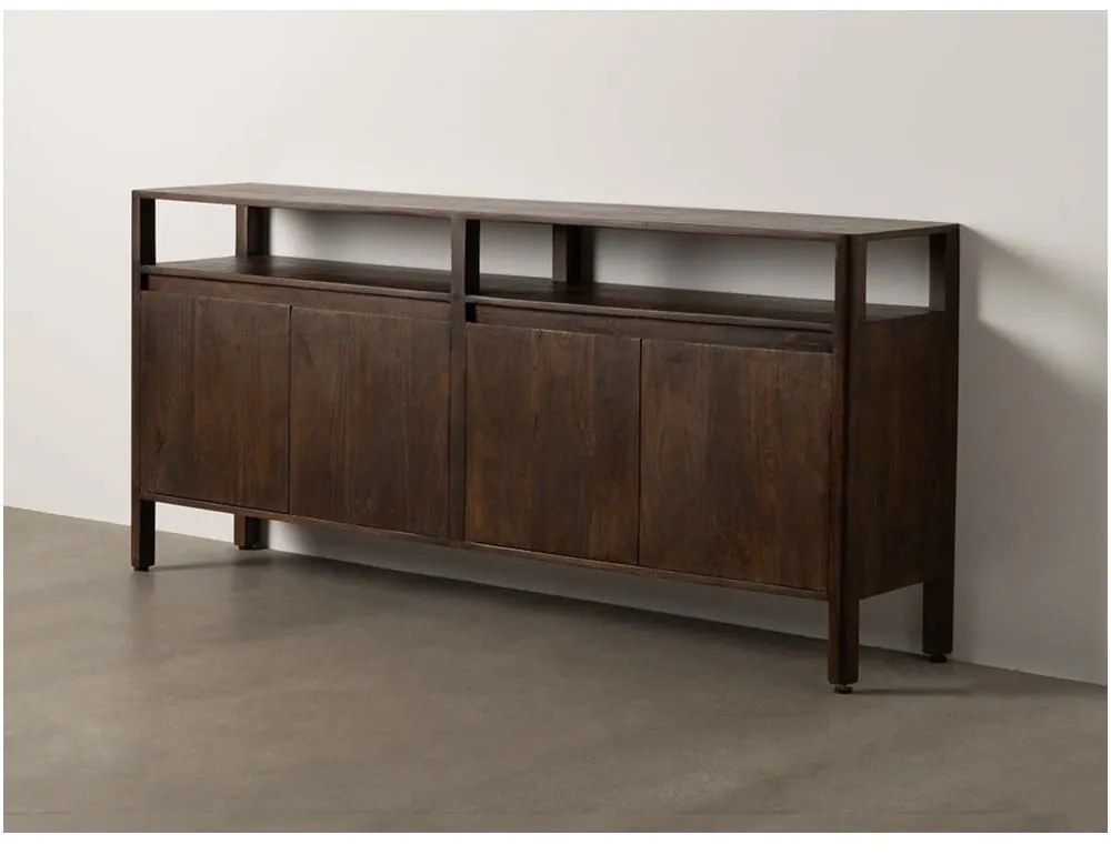 Brązowa komoda z litego drewna mango 190x86x40 cm Kurt – Ixia