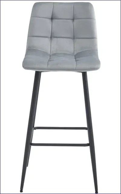 Srebrny welurowy hoker glamour do wyspy S8-K49