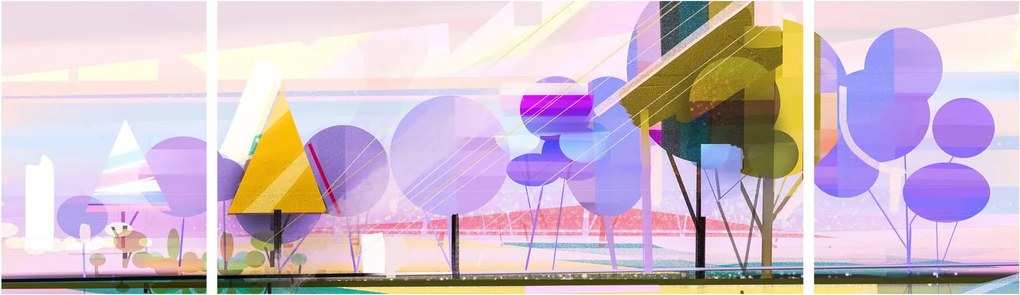 Obraz - Abstrakcja, krajobraz (170x50 cm)